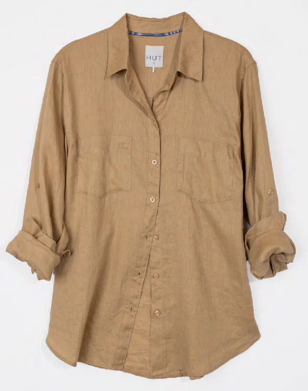 The Boyfriend Linen Shirt - Croissant