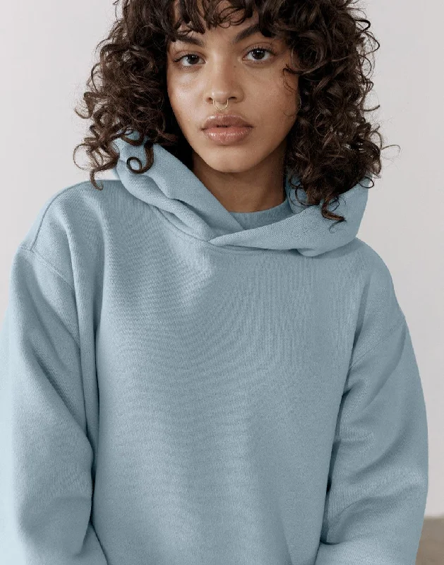 The Oversized Pullover Hoodie in Chalk Blue