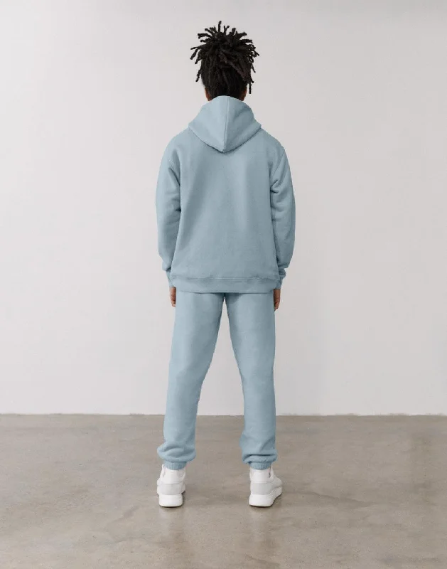 The Oversized Pullover Hoodie in Chalk Blue