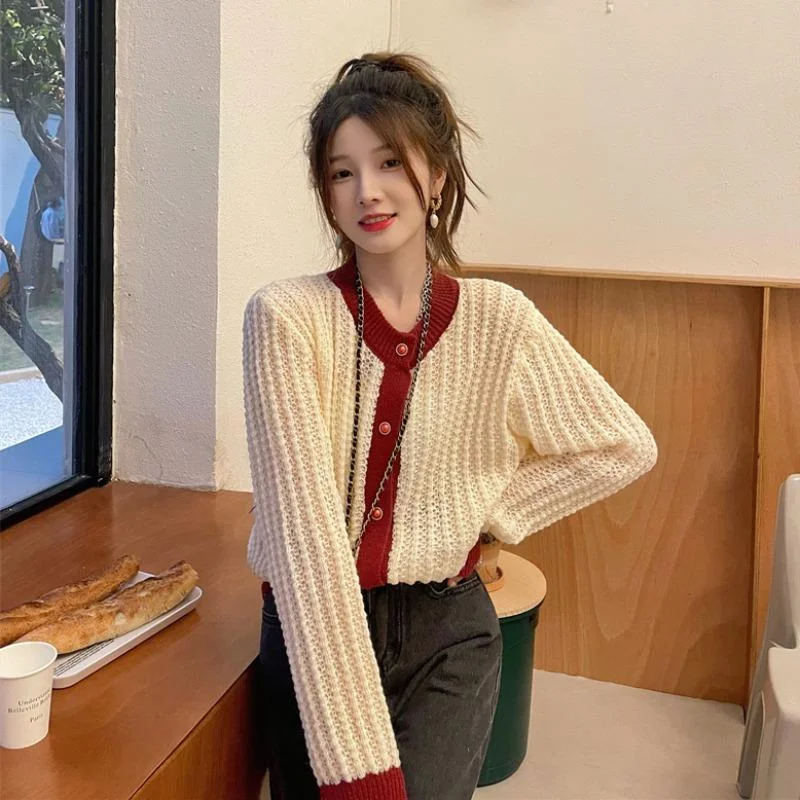 Women's Kawaii Double Color Cardigan