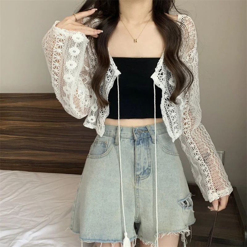 Women's Kawaii Floral Knitted Cardigan