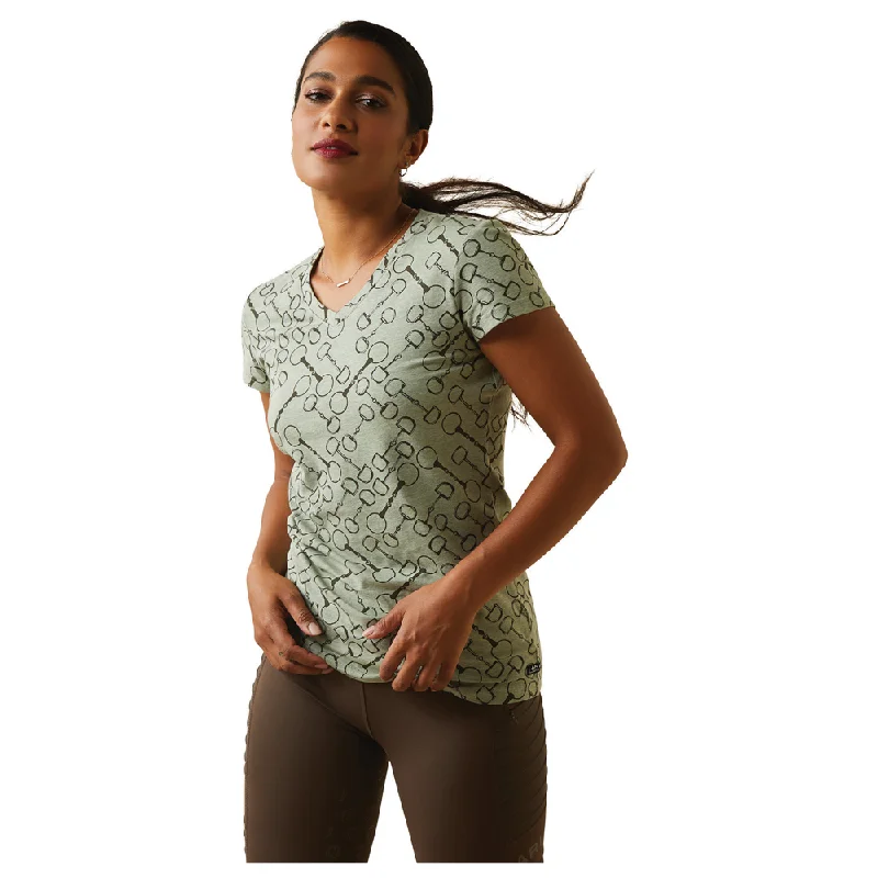 10043353 Ariat Women's Snaffle Bit Short Sleeve Tee - Basil Heather