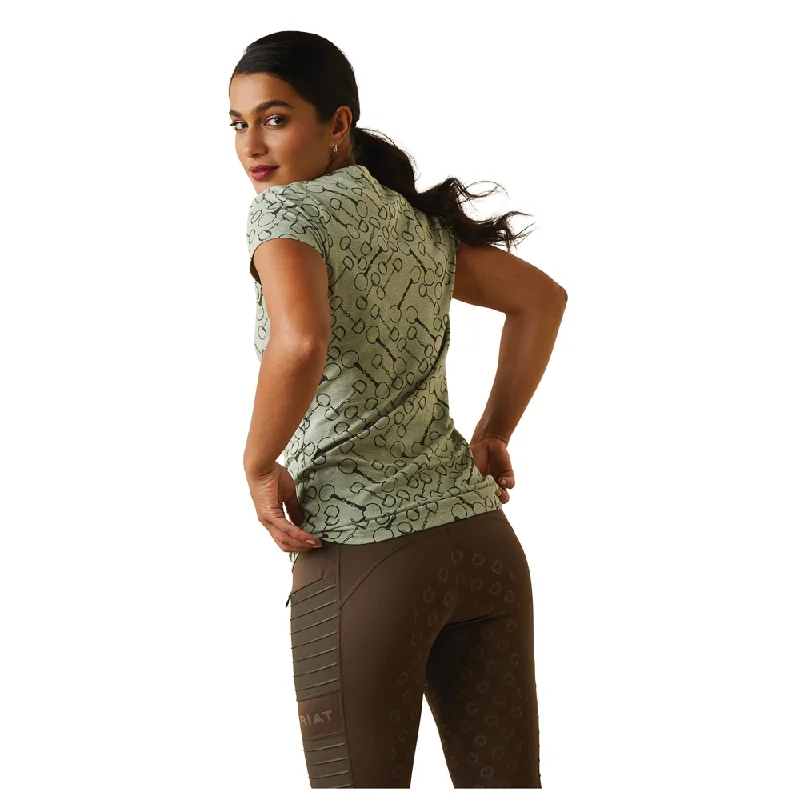 10043353 Ariat Women's Snaffle Bit Short Sleeve Tee - Basil Heather