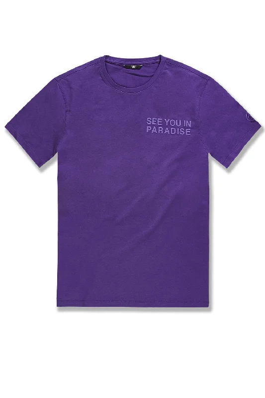 Big Men's Paradise Tonal T-Shirt (Purple)