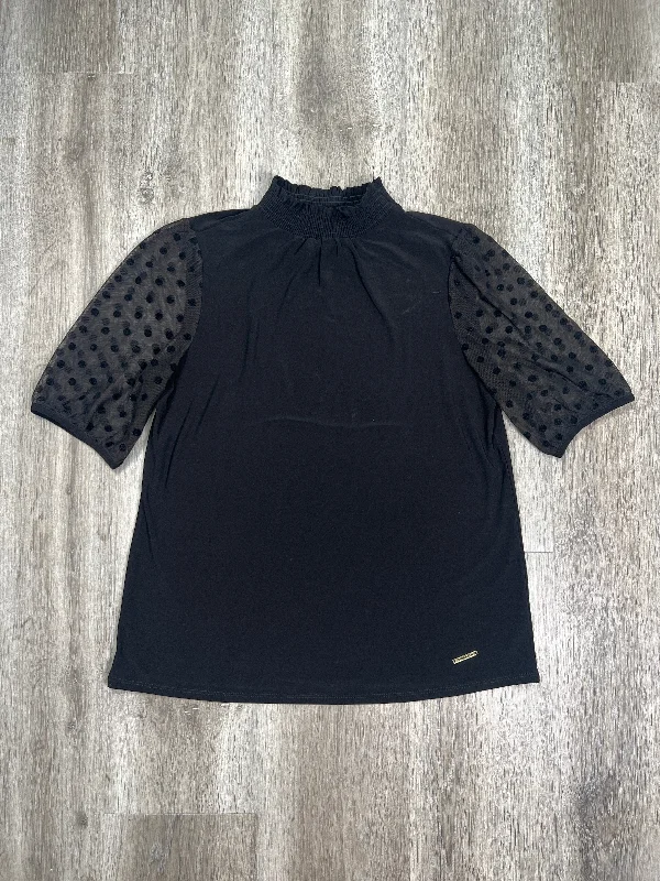 Black Blouse Short Sleeve Anne Klein, Size S