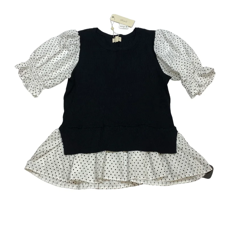 Black & White Top Short Sleeve Versona, Size S