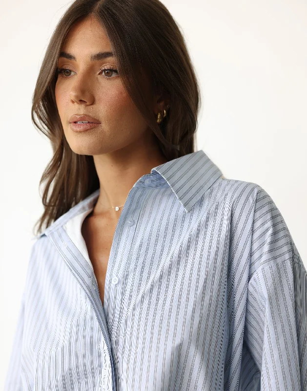 Boyfriend Shirt (Blue Stripe) - By Lioness