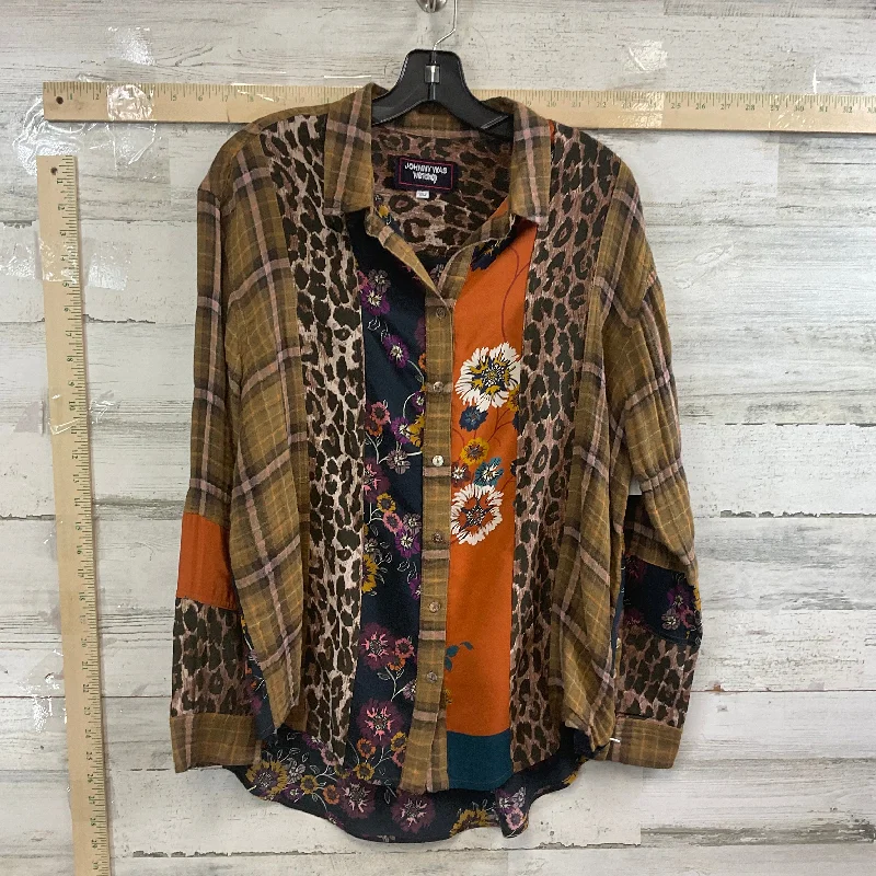 Brown Blouse Designer Johnny Was, Size M