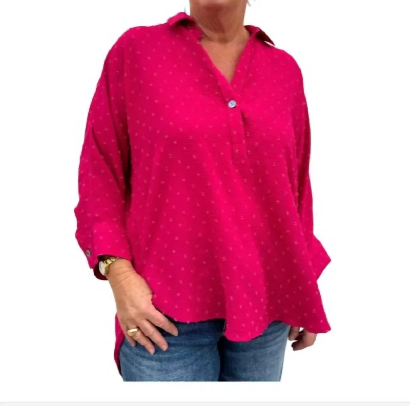 Button Top In Fuchsia