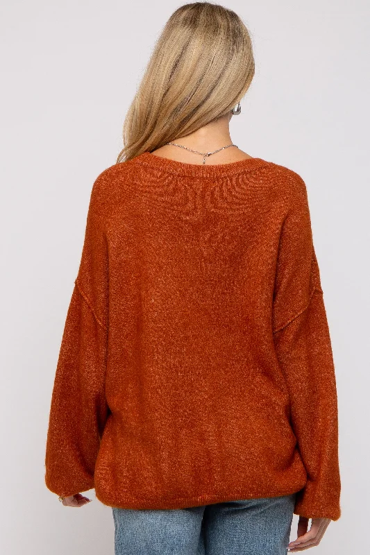 Camel Basic Drop Shoulder Maternity Sweater