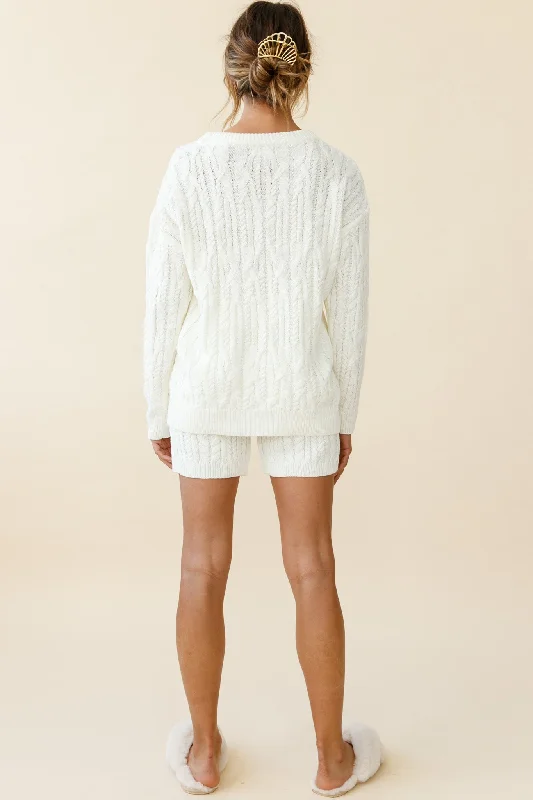 Colorado Cable Knit Sweater Cream