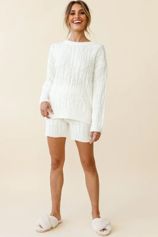 Colorado Cable Knit Sweater Cream