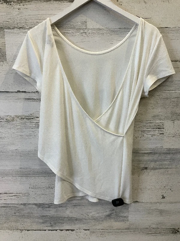 Cream Blouse Short Sleeve Express, Size S