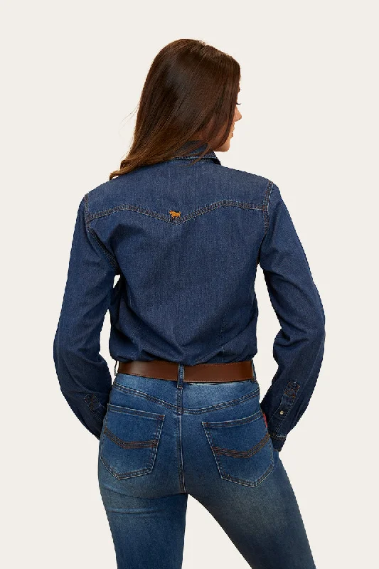 Everleigh Womens Denim Shirt - Classic Blue