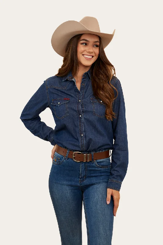 Everleigh Womens Denim Shirt - Classic Blue