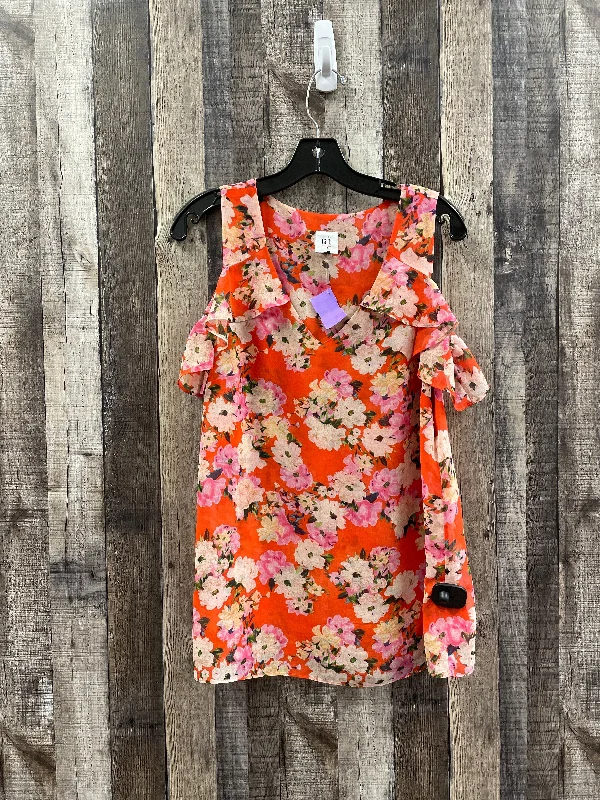 Floral Print Blouse Short Sleeve Cabi, Size M