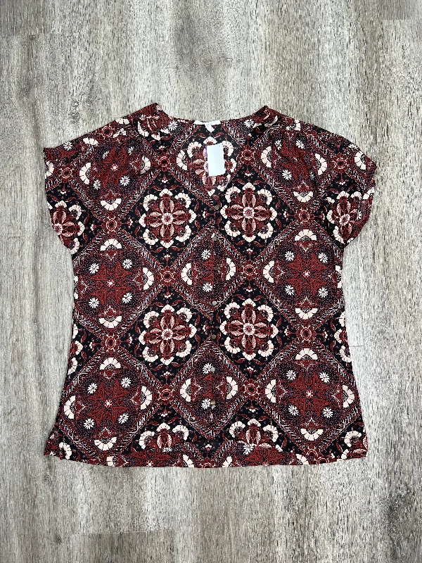 Floral Print Blouse Short Sleeve Maurices, Size S