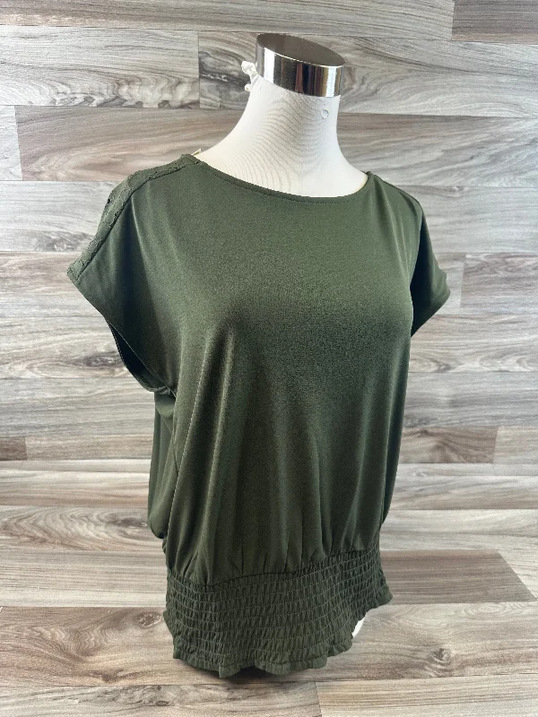 Green Top Short Sleeve Michael By Michael Kors, Size L