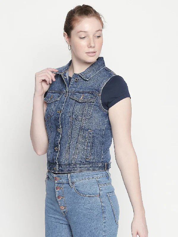 Hamburg Mid Blue Denim Vest Jacket