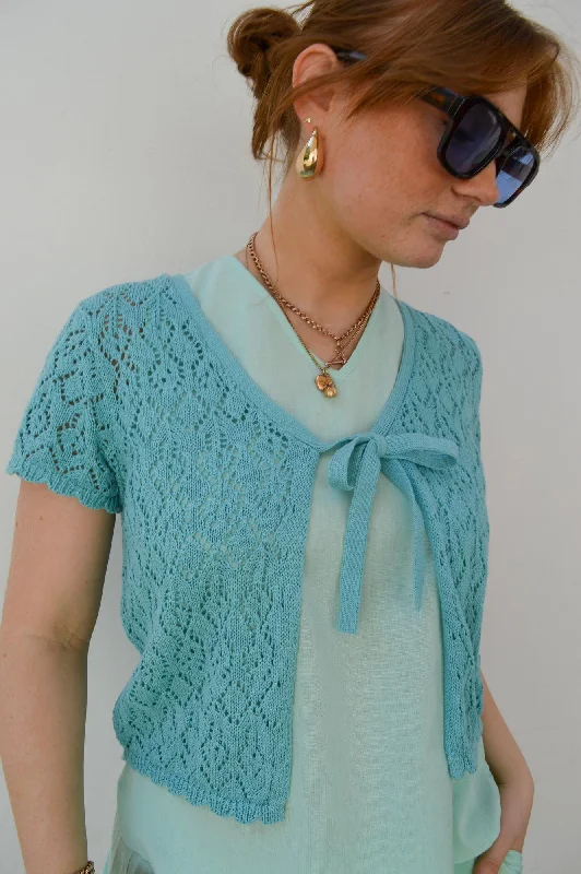 ICHI Dotties Nile Blue Cardigan