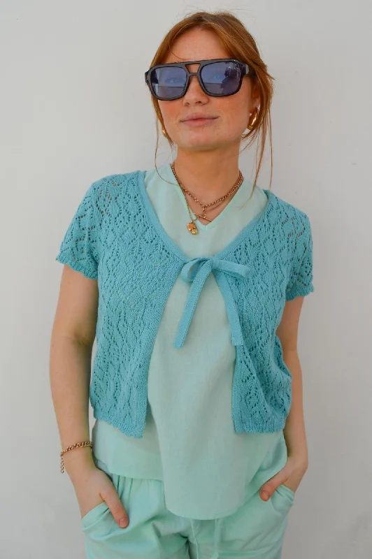 ICHI Dotties Nile Blue Cardigan