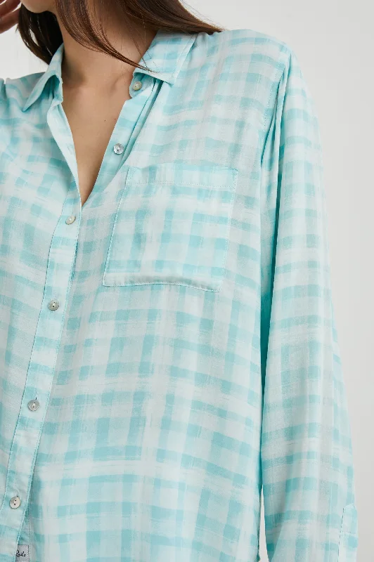 JOSEPHINE SHIRT - AQUA PLAID