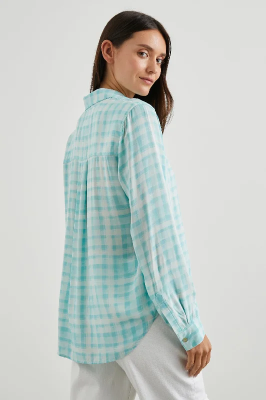 JOSEPHINE SHIRT - AQUA PLAID