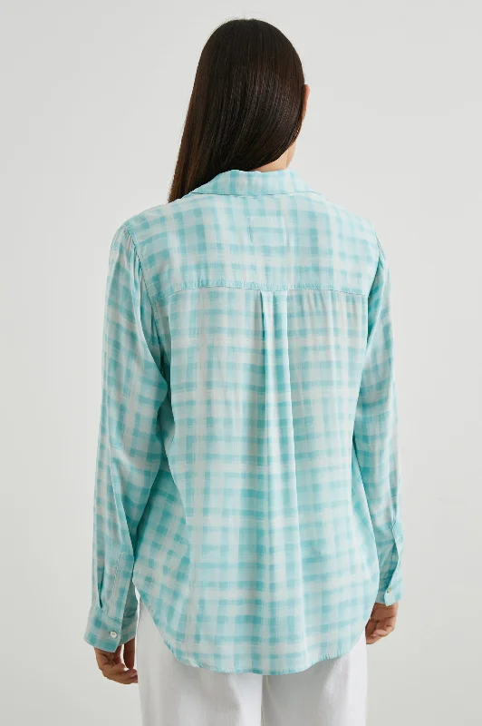 JOSEPHINE SHIRT - AQUA PLAID