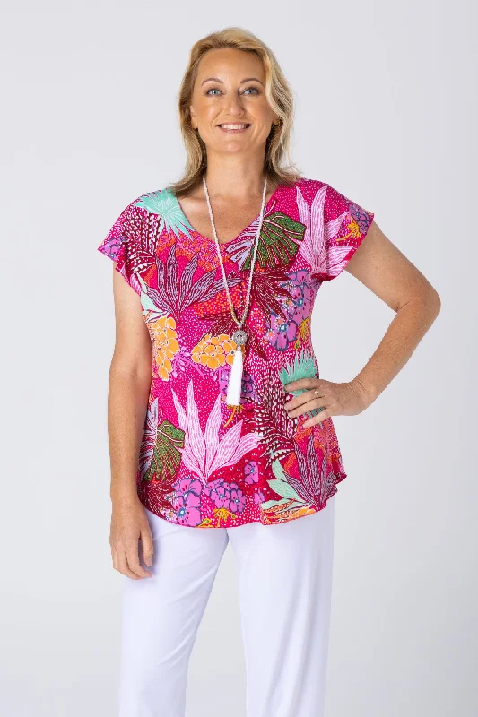 Maui Print Short Sleeve Jersey Top