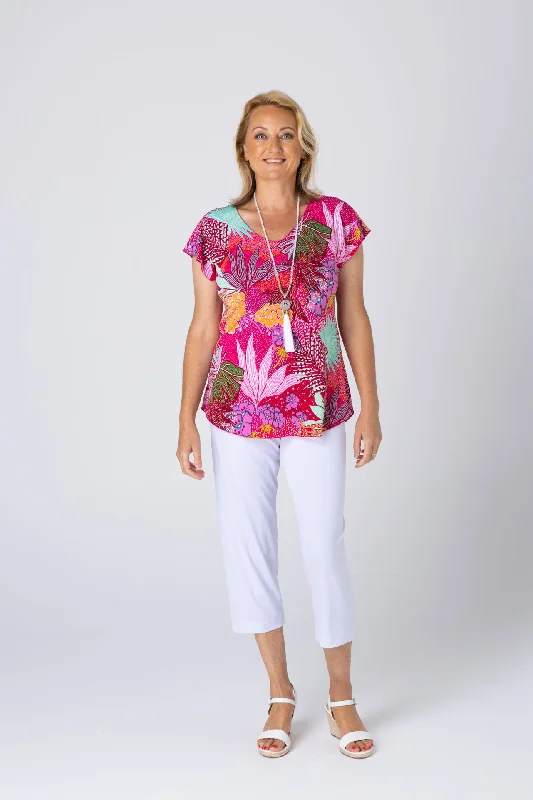 Maui Print Short Sleeve Jersey Top