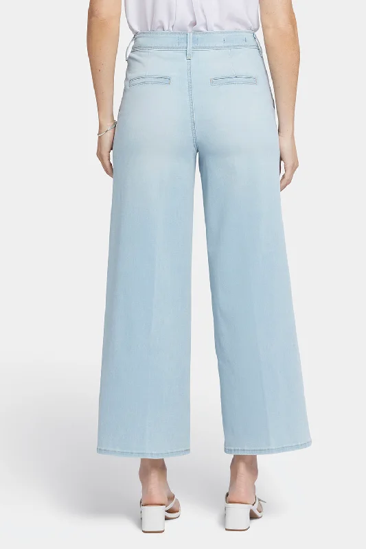 Mona Wide Leg Trouser Ankle Jeans - Oceanfront