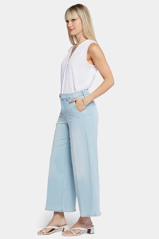 Mona Wide Leg Trouser Ankle Jeans - Oceanfront