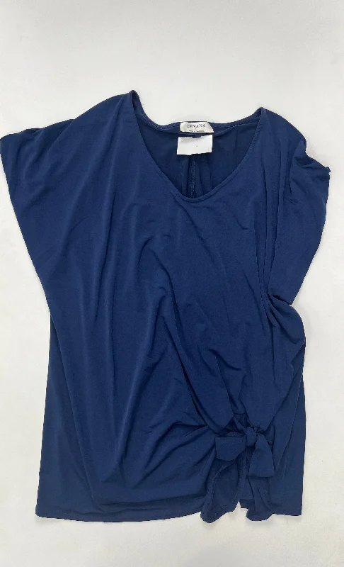 Navy Blouse Short Sleeve Zenana Outfitters, Size L