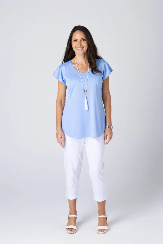 Pale Blue Activewear Short Sleeve Top