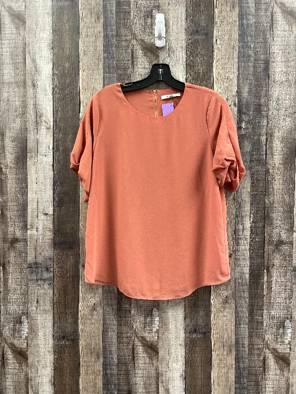 Peach Blouse Short Sleeve Naked Zebra, Size M