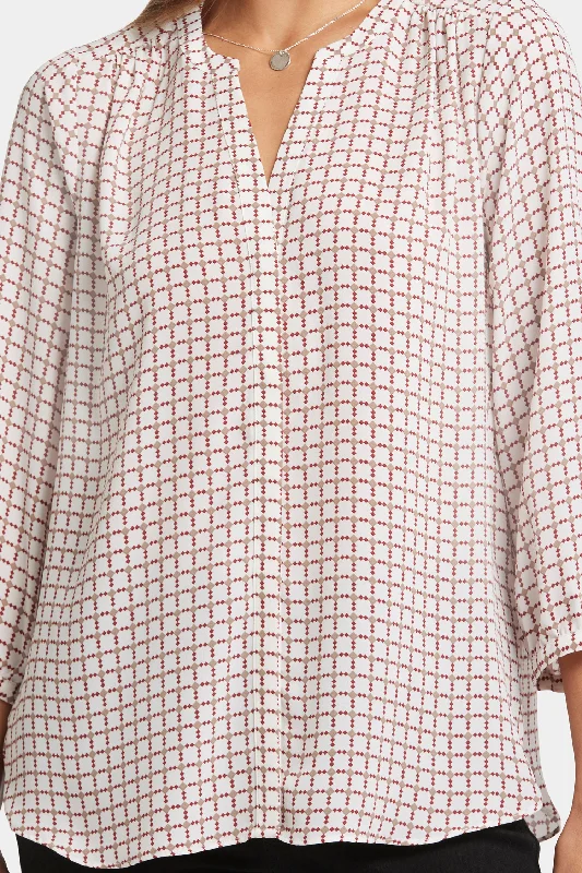 Pintuck Blouse - Graceful Geo