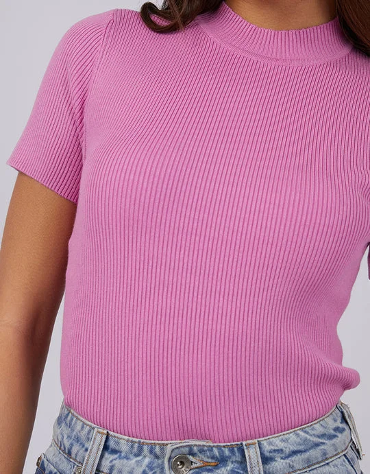 Silent Theory Freya Short Sleeve Top Bright Pink