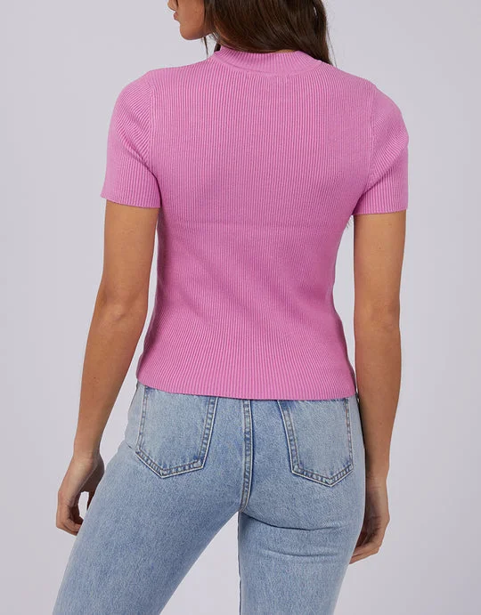 Silent Theory Freya Short Sleeve Top Bright Pink