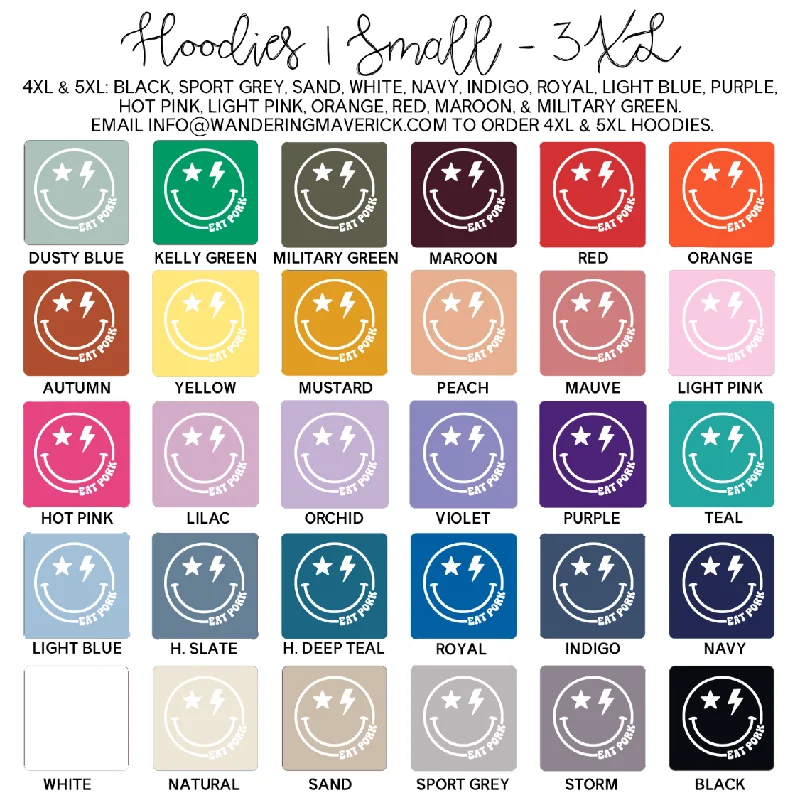 Smile Eat Pork White Ink Hoodie (S-3XL) Unisex - Multiple Colors!