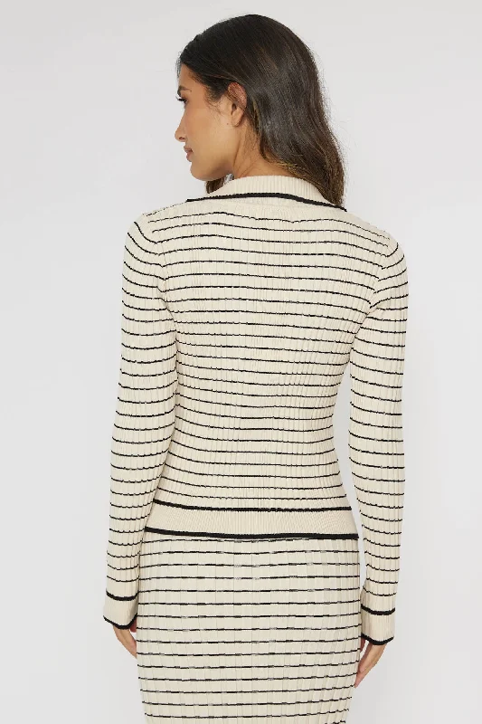 Solar Flare Long Sleeve Top Stripe Oat