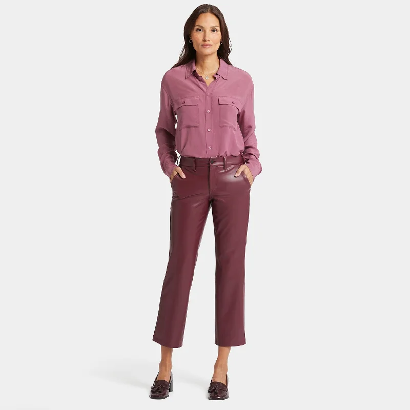 Straight Ankle Pants - Tavern