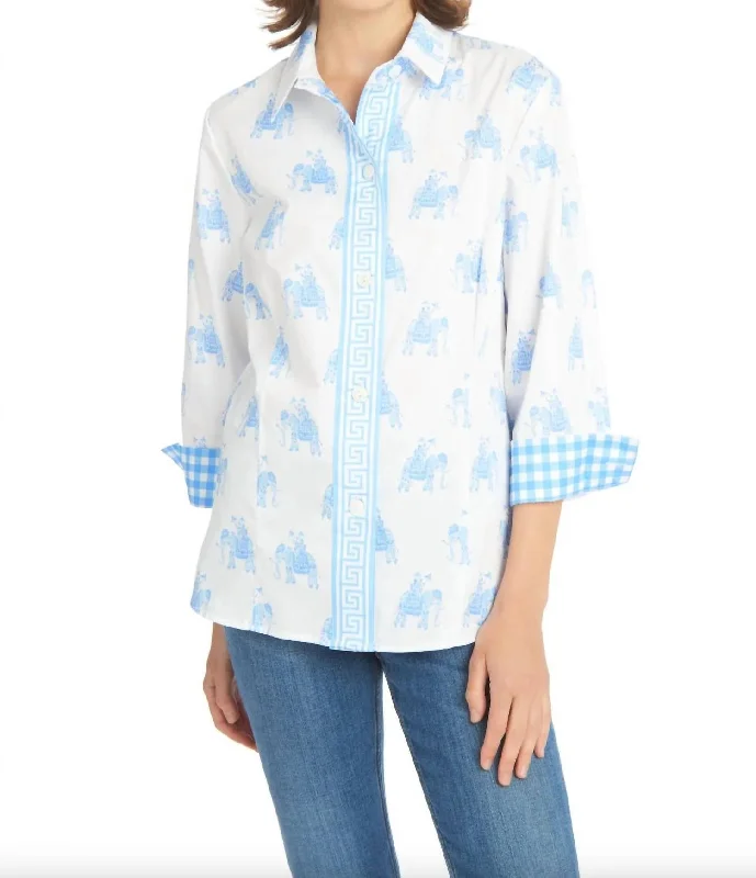 Taj Essential Button Down In Indigo