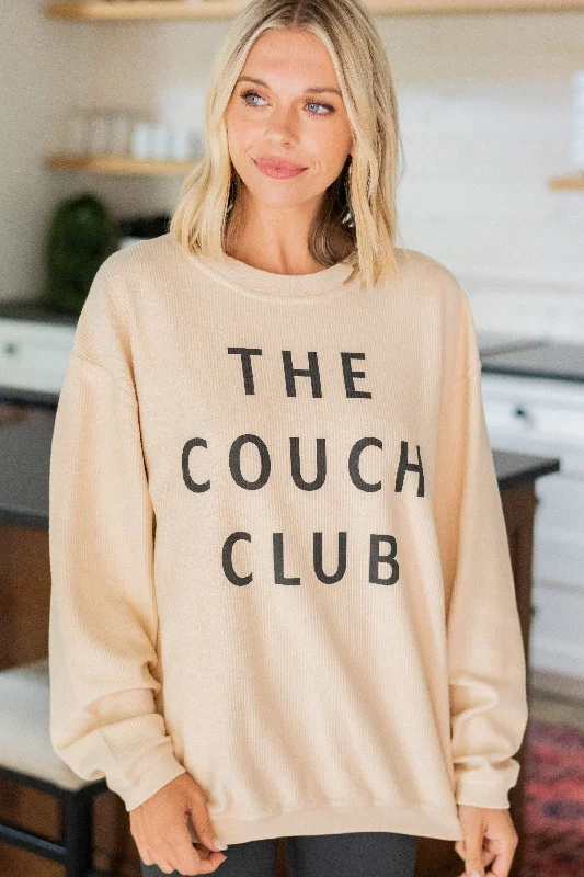 The Couch Club Natural White Graphic Corded Sweatshirt