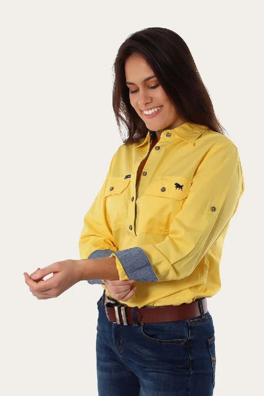 Pentecost River Womens Full Button Work Shirt - Lemon