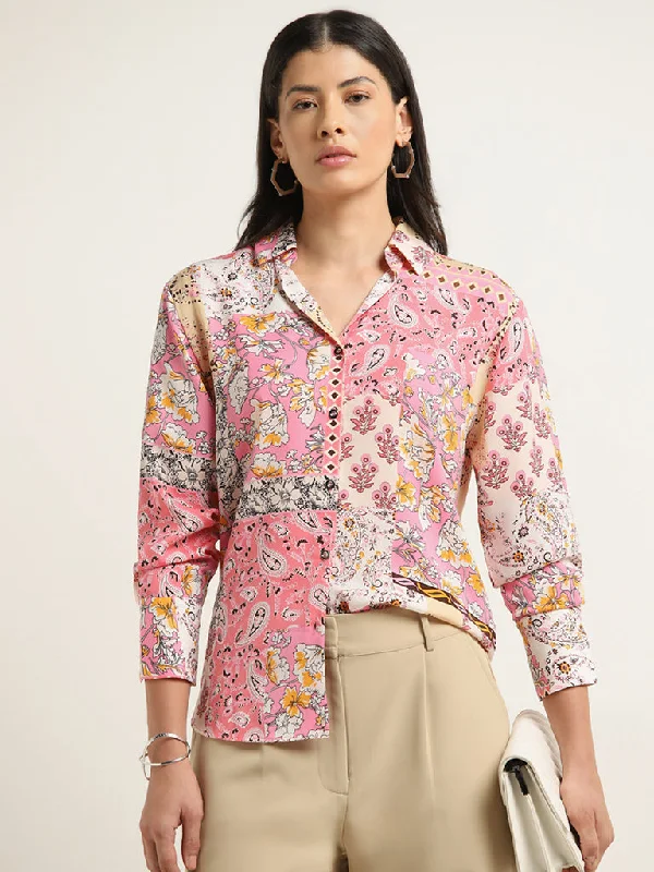 Wardrobe Pink Floral Design Shirt