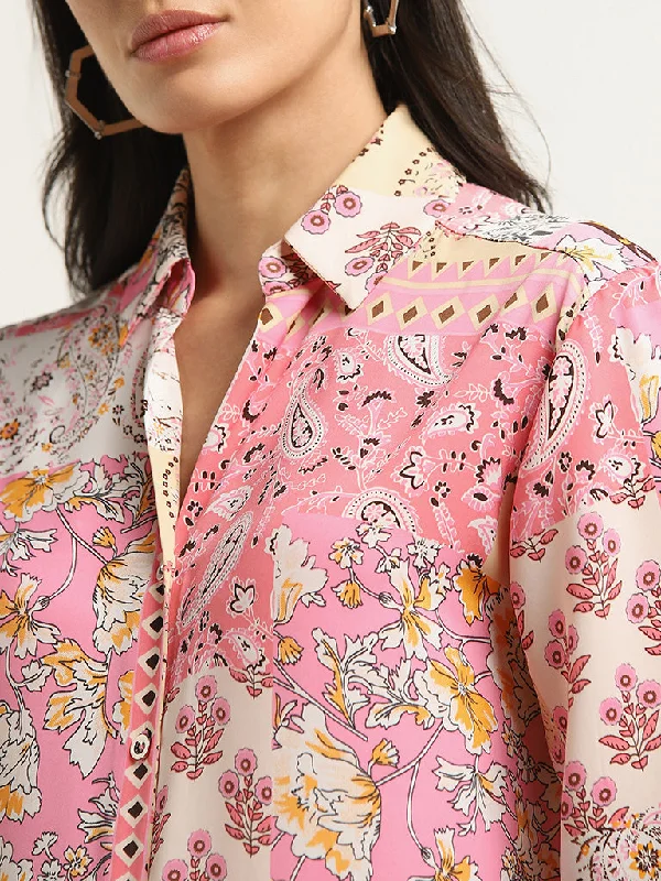 Wardrobe Pink Floral Design Shirt