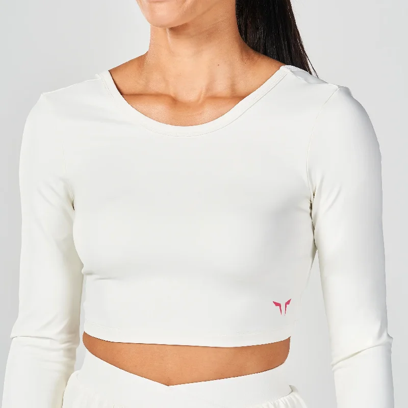 Warrior Crop Top 2.0 Hot Pink Edition - Pearl White