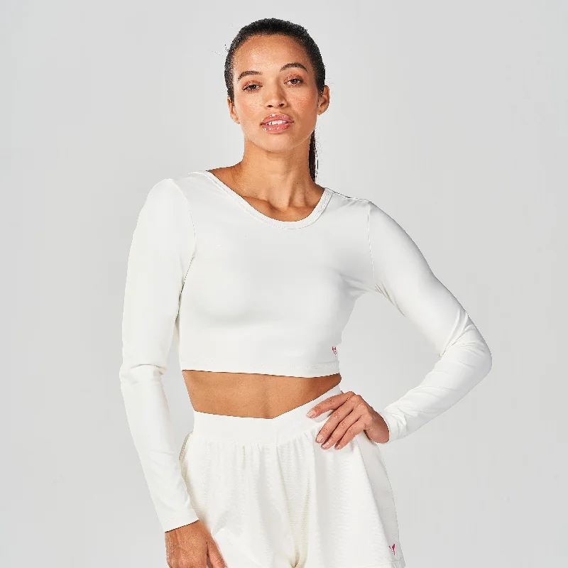 Warrior Crop Top 2.0 Hot Pink Edition - Pearl White