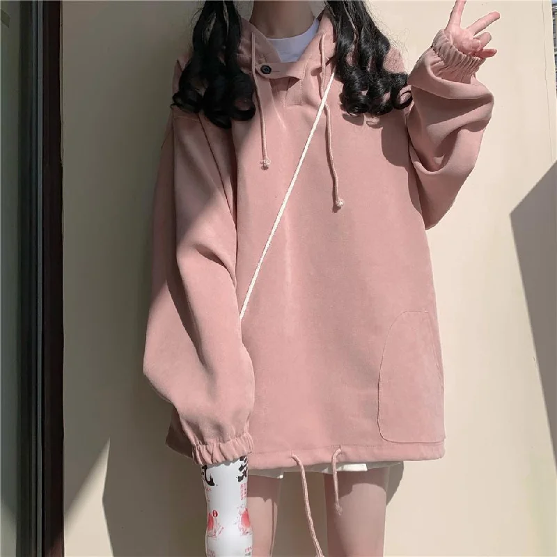 Women's Korean Fashion Pure Color Loose Sweaters