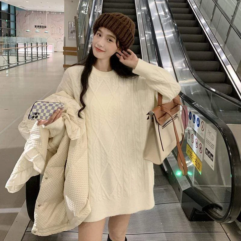 Women's Korean Style Cable Knitted Loose Sweater